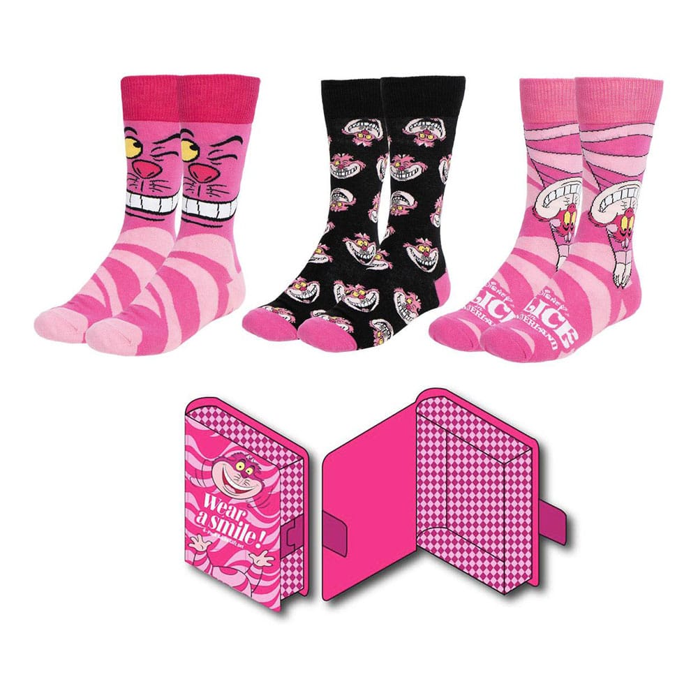 PRE ORDINE - Disney Socks 3-Pack Alice in Wonderland Cheshire Cat 36-43
