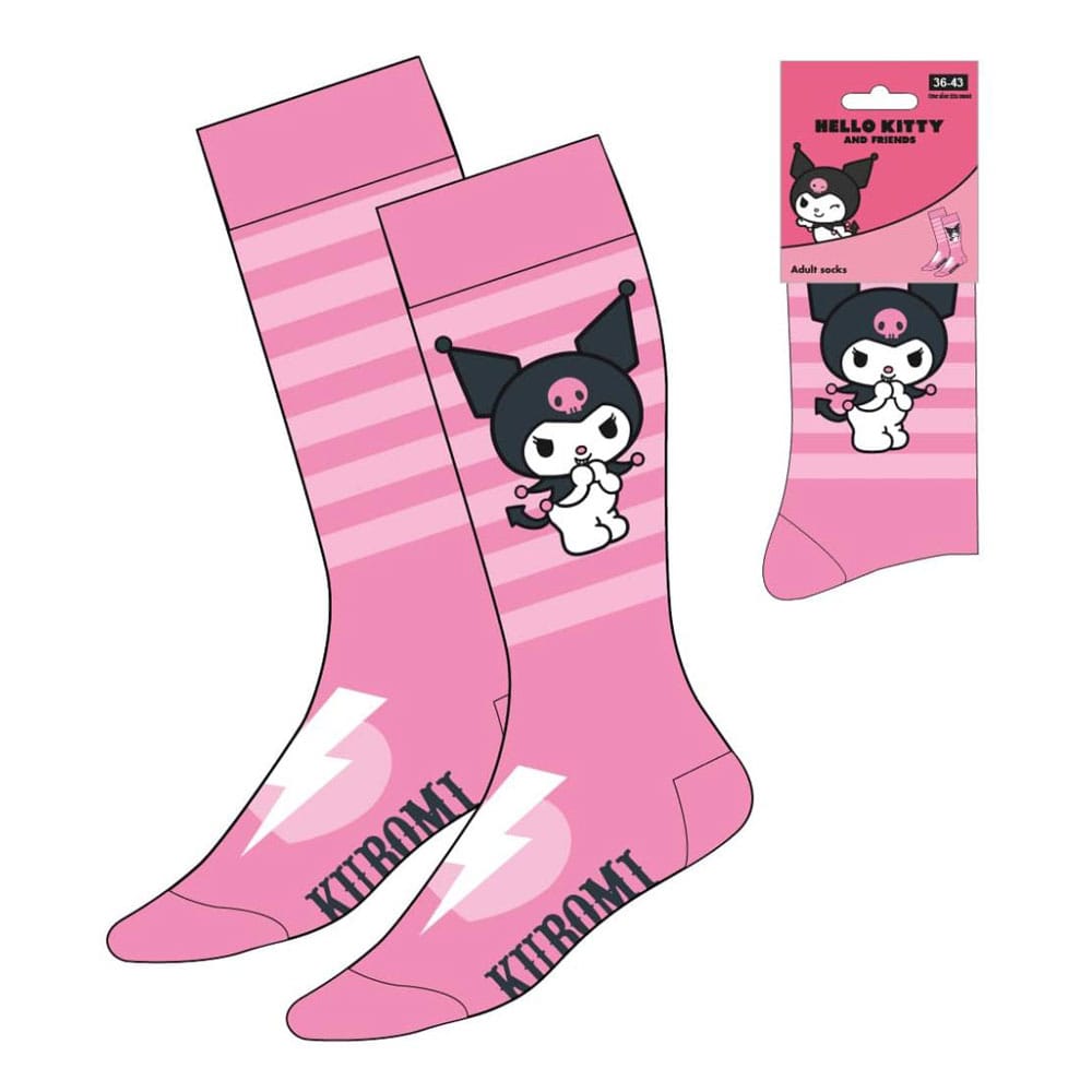 PRE ORDINE - Sanrio Socks Kuromi Pink Stripes 36-43