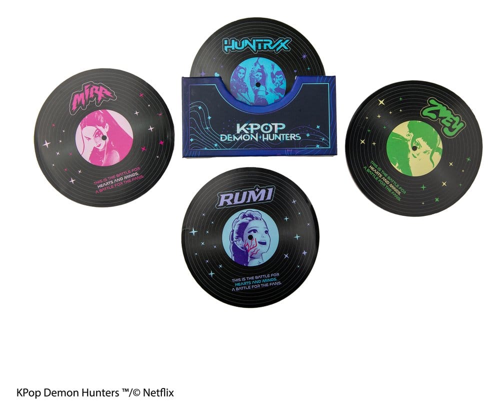 PRE ORDINE - KPop Demon Hunters Set of 4 Coasters Hunters & Demons Soundtrack