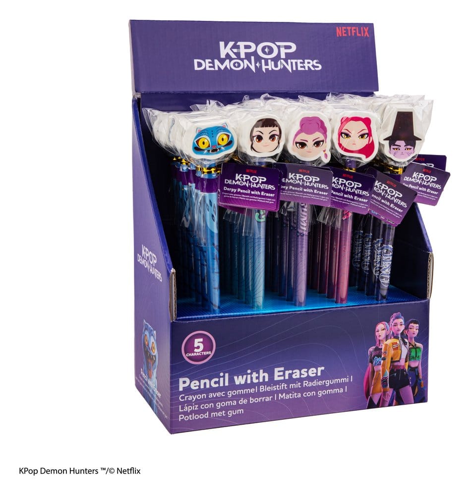 PRE ORDINE - KPop Demon Hunters Pencil & Eraser Series 1 Display (30)