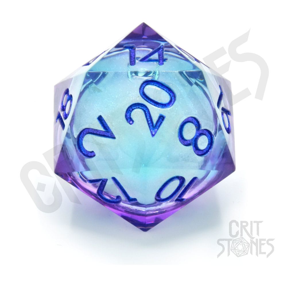 PRE ORDINE - CritStones Liquid Core Dice D20 Moonlight Mystery 3 cm