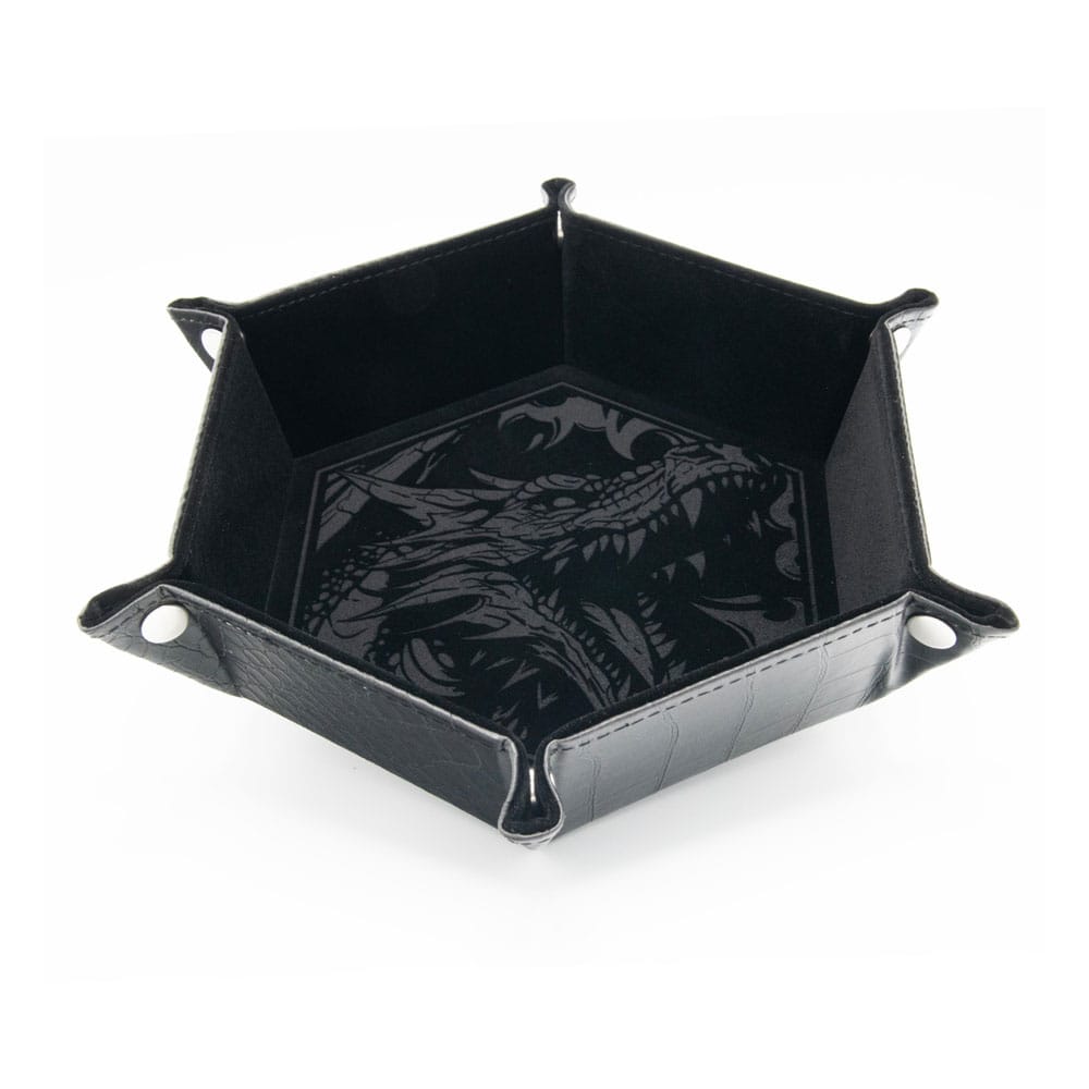 PRE ORDINE - CritStones Folding Dice Tray Dragon Skin Edition Black