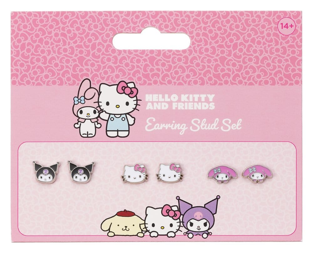 PRE ORDINE - Sanrio Stud Earring Set Hello Kitty, Kuromi and My Melody