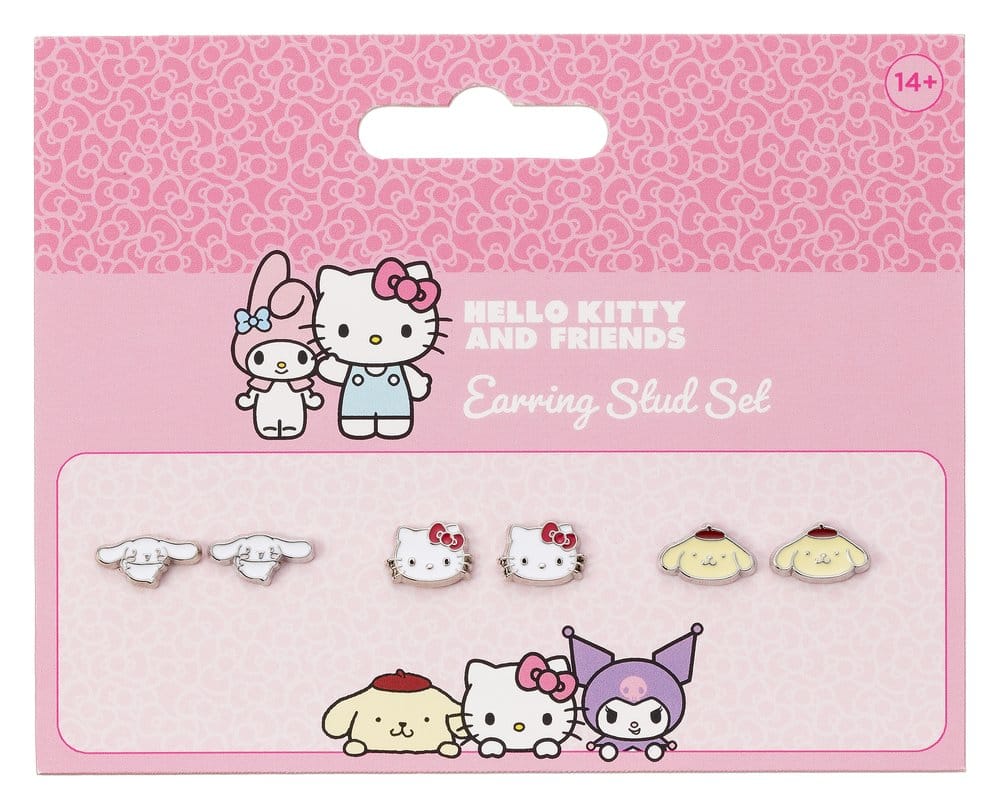 PRE ORDINE - Sanrio Stud Earring Set Hello Kitty, Cinnamon Roll and Pompompurin