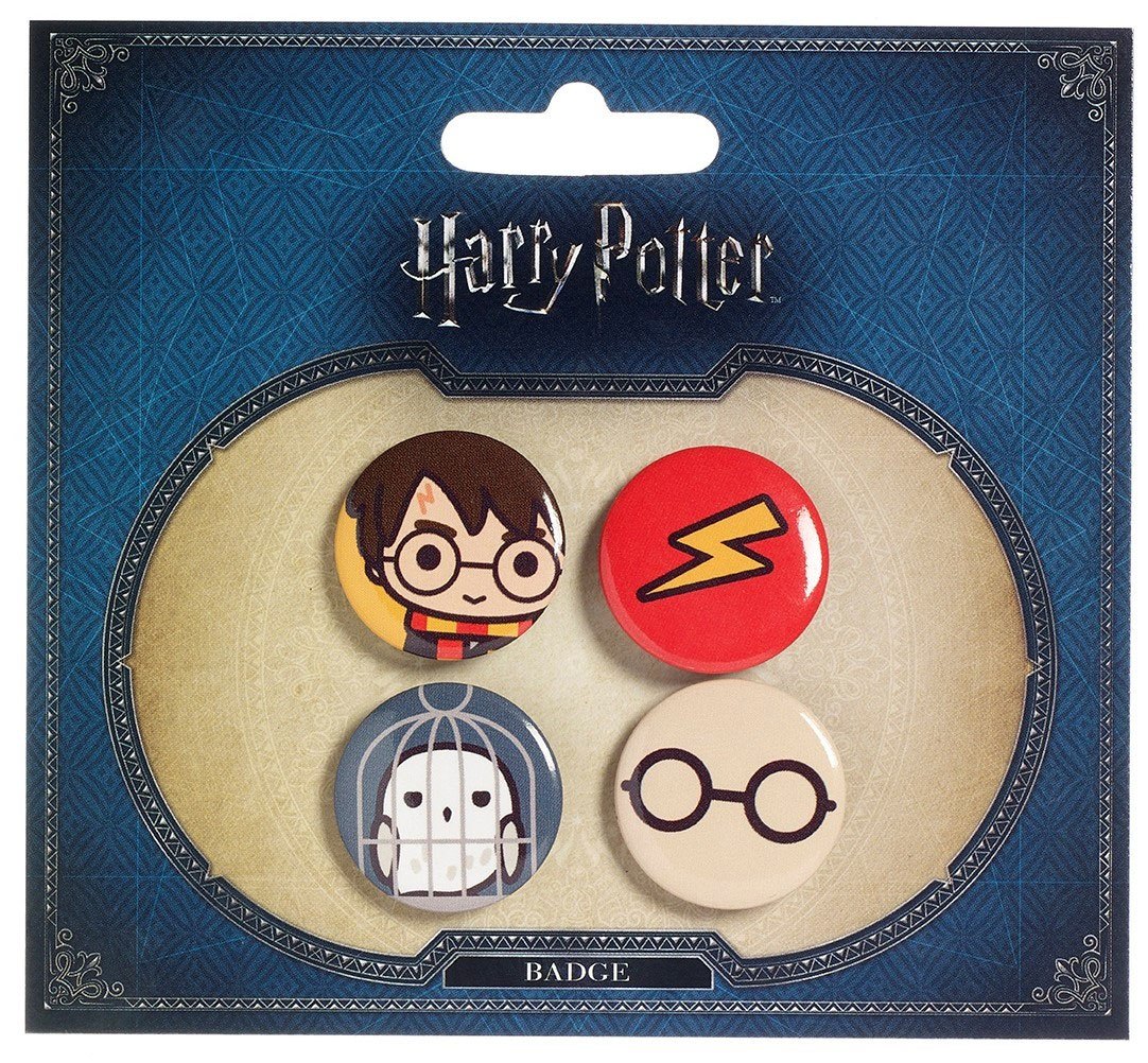 PRE ORDINE - Harry Potter Cutie Button Badge 4-Pack Harry Potter & Hedwig
