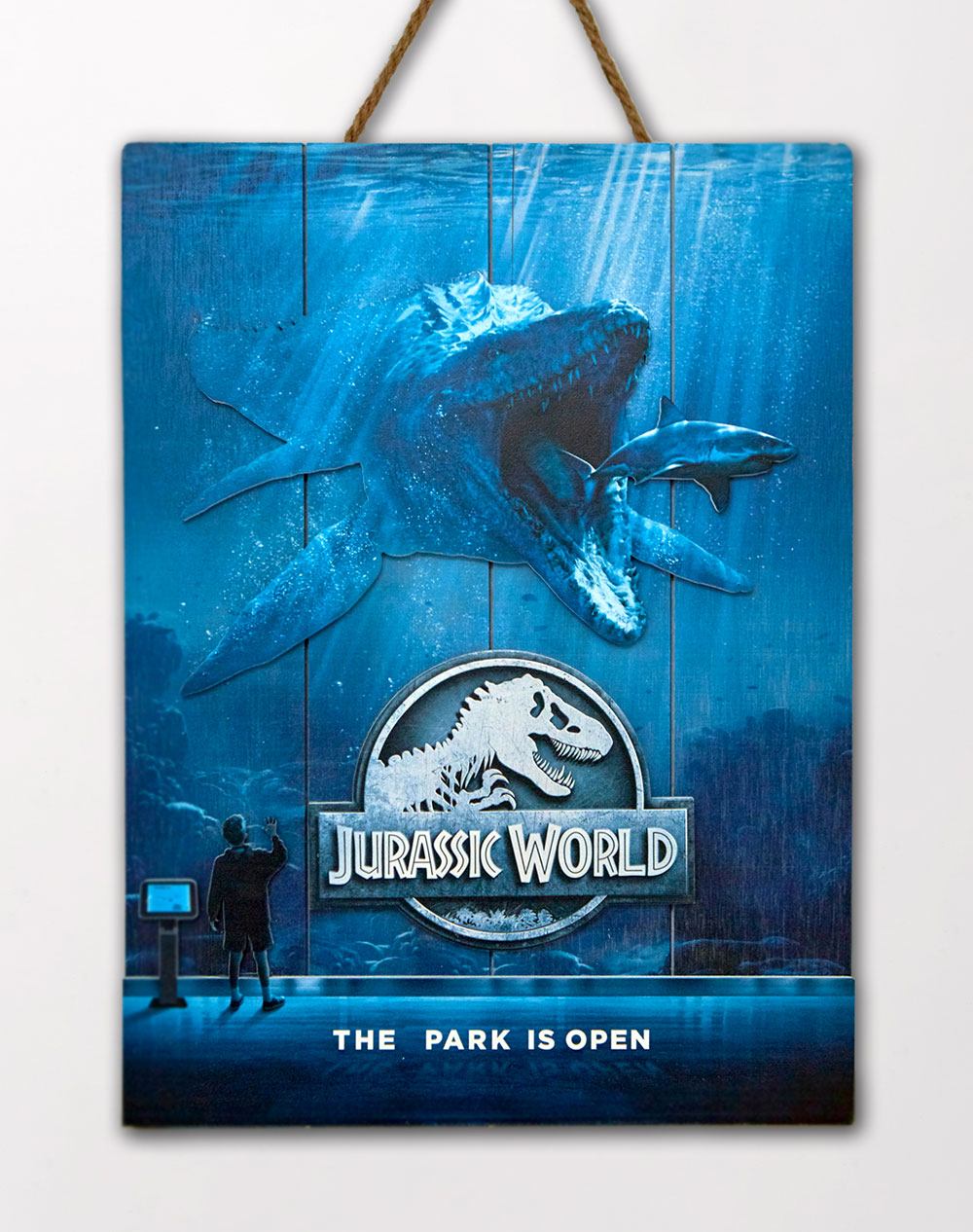 PRE ORDINE - Jurassic World WoodArts 3D Wooden Wall Art Mossasaurus 30 x 40 cm