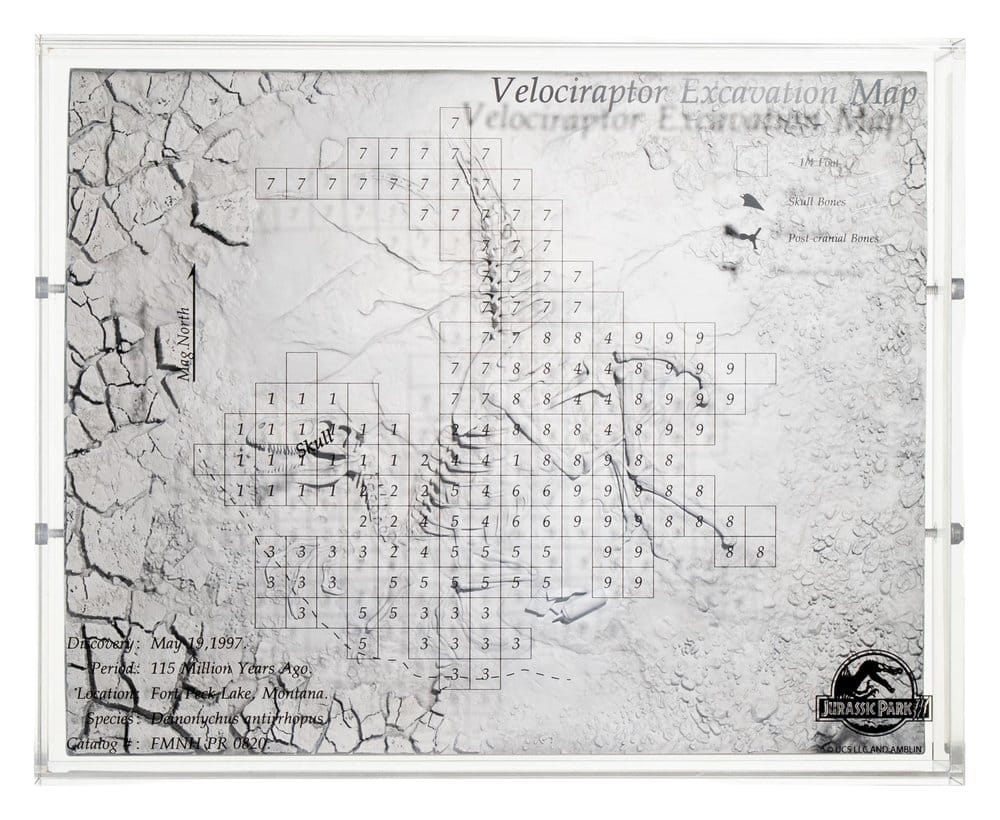 PRE ORDINE - Jurassic Park III Excavation Map Velociraptor 27 cm