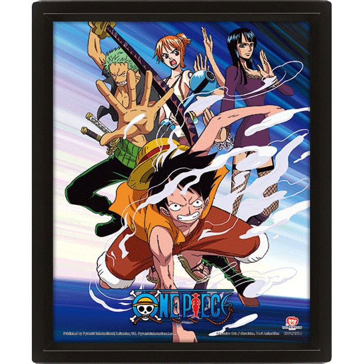PRE ORDINE - One Piece 3D Lenticular Poster Straw Hat Pirates Assault 26 x 20 cm