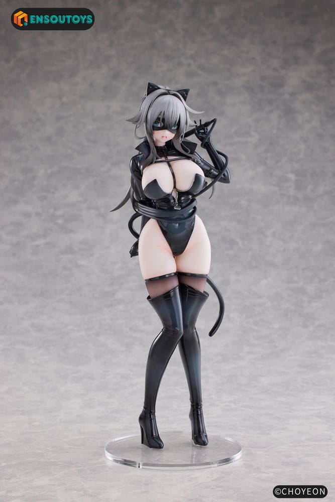 PRE ORDINE - K Pring Original Character Statue 1/6 Cat Woman Happy-chan Different Color Edition 27 cm