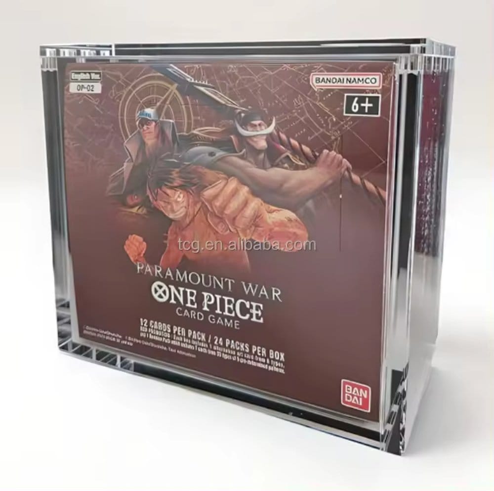 PRE ORDINE - Evoretro Acrylic Display Case for Bandai One Piece TCG Larger Booster Box (OP-02)