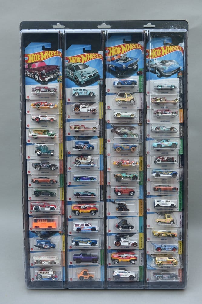 PRE ORDINE - Evoretro Wall Display for 48 Carded Diecast Cars 3-Pack