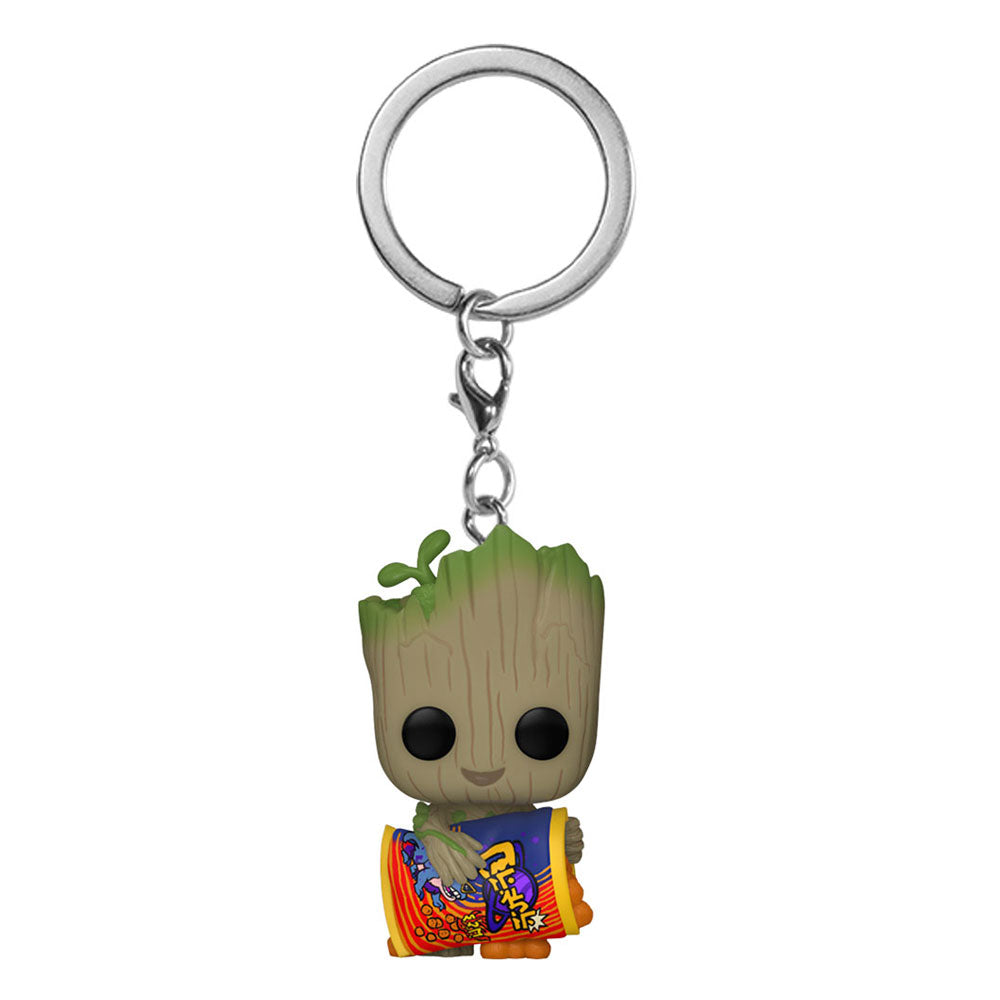 PRE ORDINE - I Am Groot POP! Vinyl Keychains 4 cm Groot w/ Cheese Puffs Display (12)