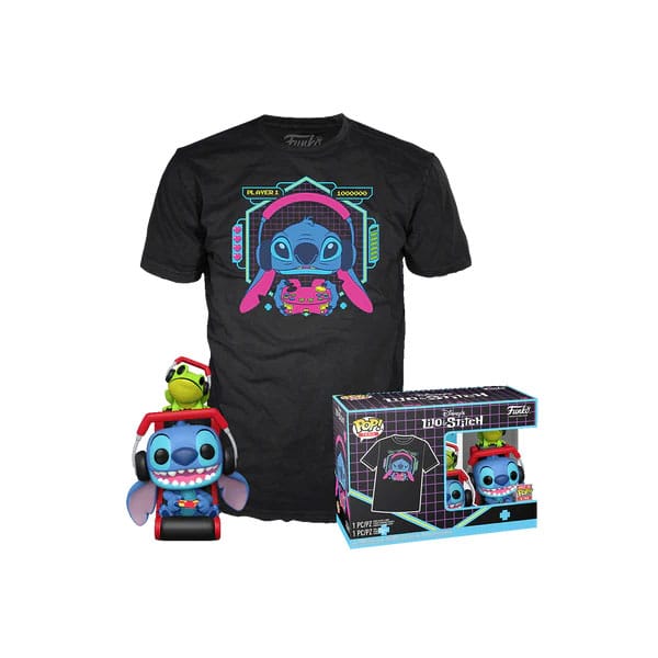 Lilo & Stitch POP! & Tee Box Gmr Stitch w/frog Size L