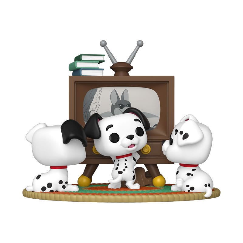 PRE ORDINE - One Hundred and One Dalmatians POP Moment Vinyl Figures Rolly, Patch & Lucky with TV 9 cm