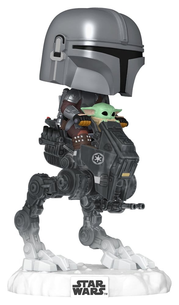 PRE ORDINE - Star Wars: The Mandalorian and Grogu POP! Rides Deluxe Vinyl Bobblehead Figure The Mandalorian with Grogu in Imperial Remnant AT-RT 9 cm