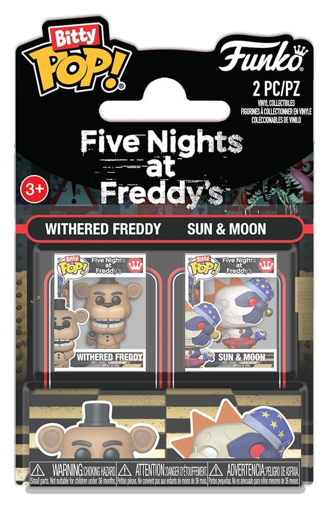 PRE ORDINE - Five Nights at Freddy's Bitty POP! Vinyl Figure 2-Pack Withered Freddy & Sun & Moon 2 cm