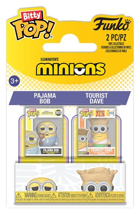 PRE ORDINE - Minions Bitty POP! Vinyl Figures 2-Pack Pajama Bob & Tourist Dave 2 cm