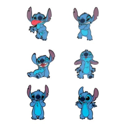 PRE ORDINE - Disney Loungefly Enamel Pins Stitch Funny Faces Display (12)