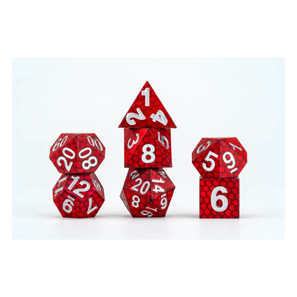 PRE ORDINE - Dragon Storm Sharp Edge Silicone Dice Set Red Dragon Scales (7)
