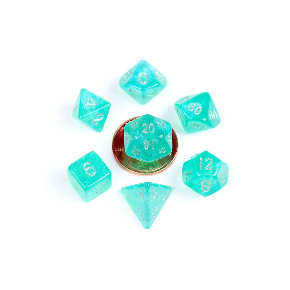 PRE ORDINE - FanRoll Mini Dice Set Stardust Turquoise (7)