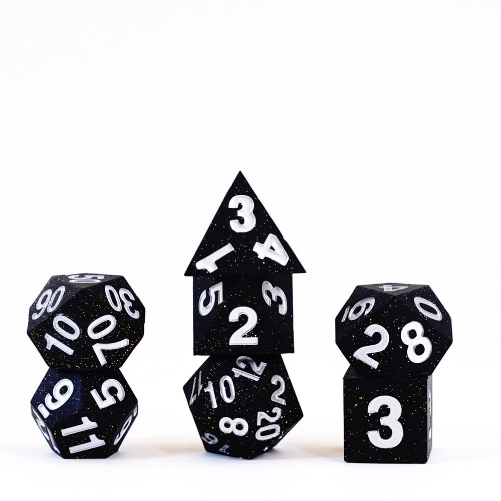 PRE ORDINE - FanRoll Sharp Edge Silicone Dice Set Gold Scatter (7)