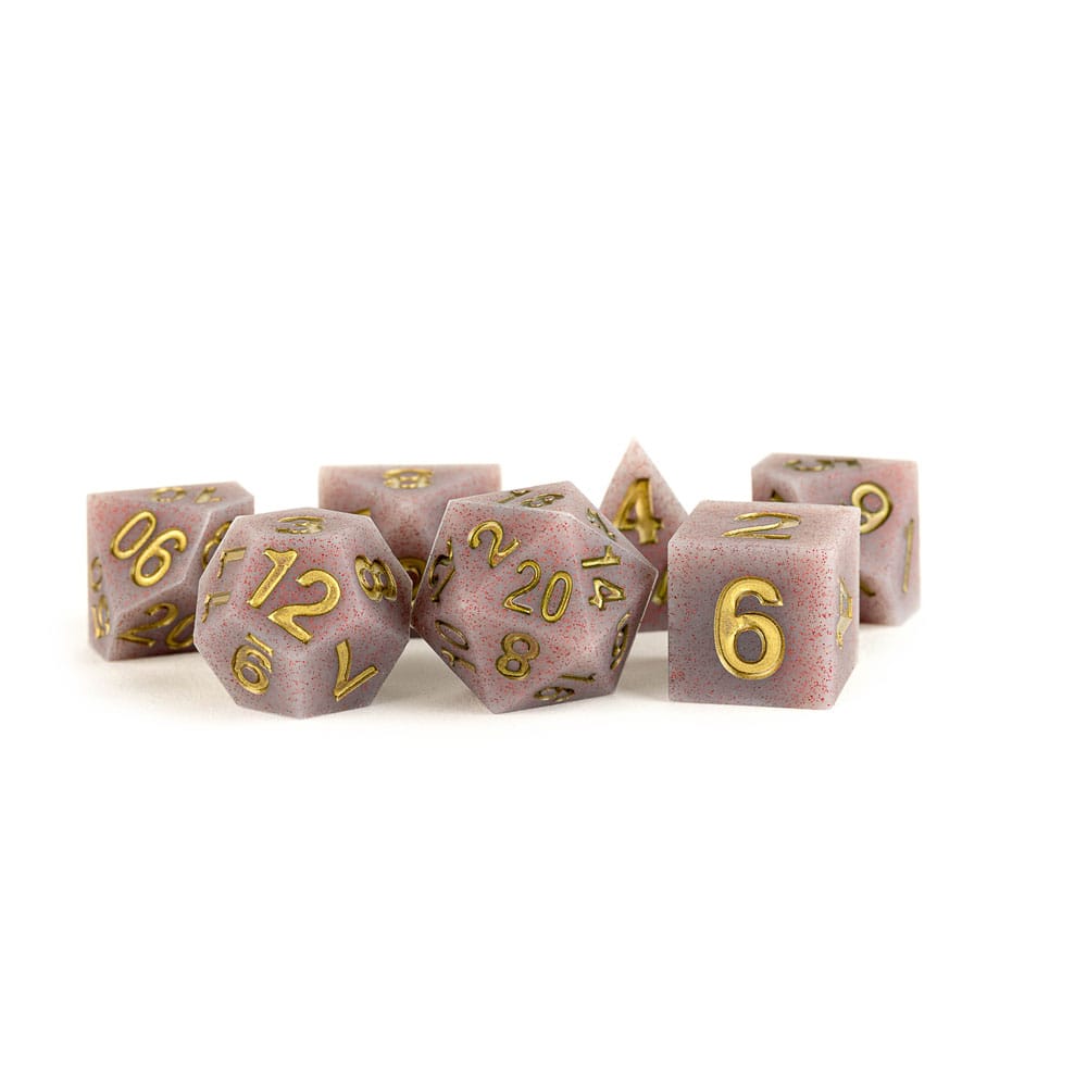PRE ORDINE - FanRoll Sharp Edge Silicone Dice Set Volcanic Soot (7)
