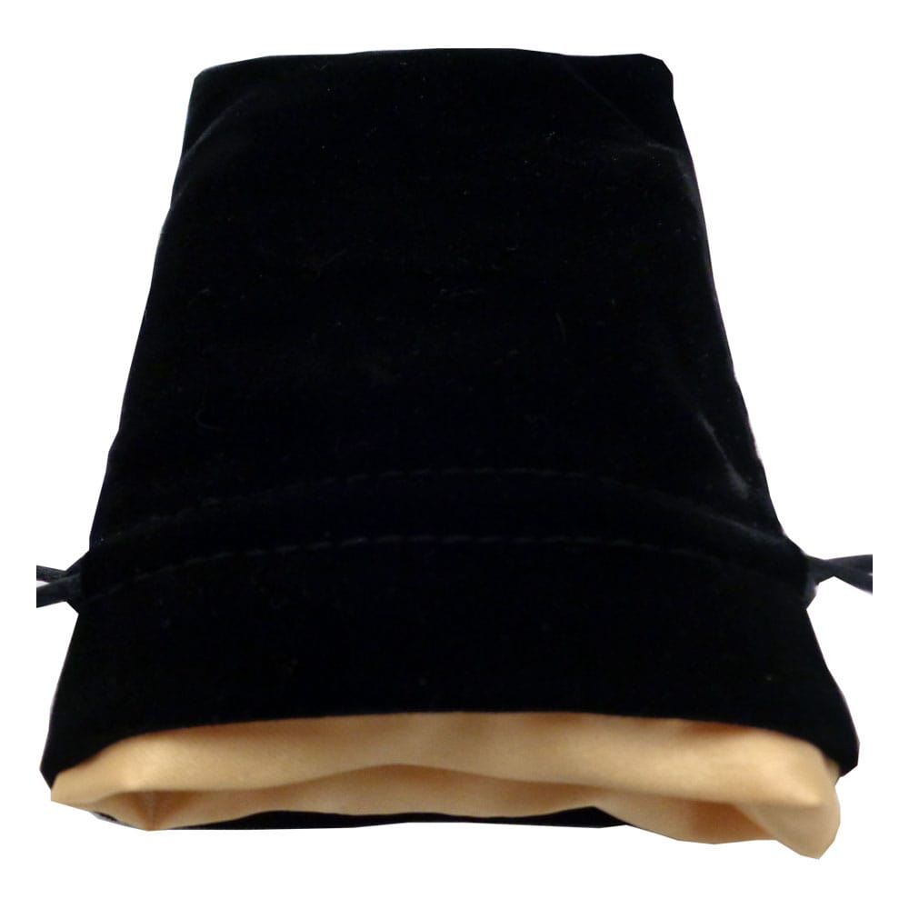 PRE ORDINE - FanRoll Dice Bag Velvet Black with Gold Satin Small