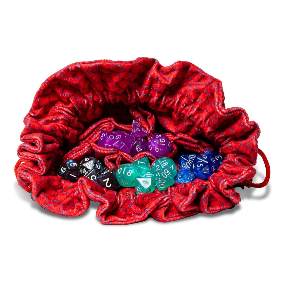 PRE ORDINE - Dragon Storm Dice bag with compartments Red Dragon Scales