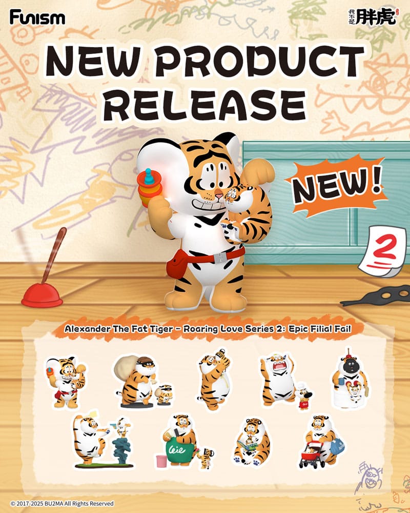 PRE ORDINE - Alexander The Fat Tiger Mini Figures Roaring Love Series 2: Epic Filial Fabil7 cm Display (8)