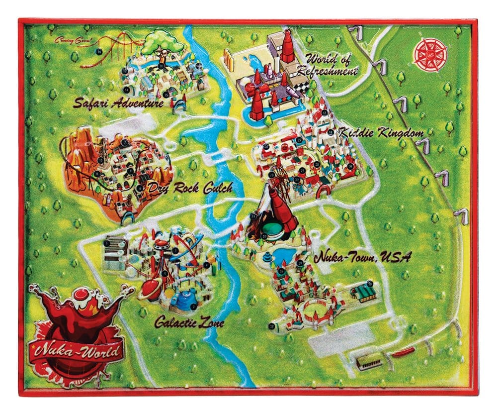 PRE ORDINE - Fallout Replica Metal Map Nuka-World Limited Edition 16 x 13 cm