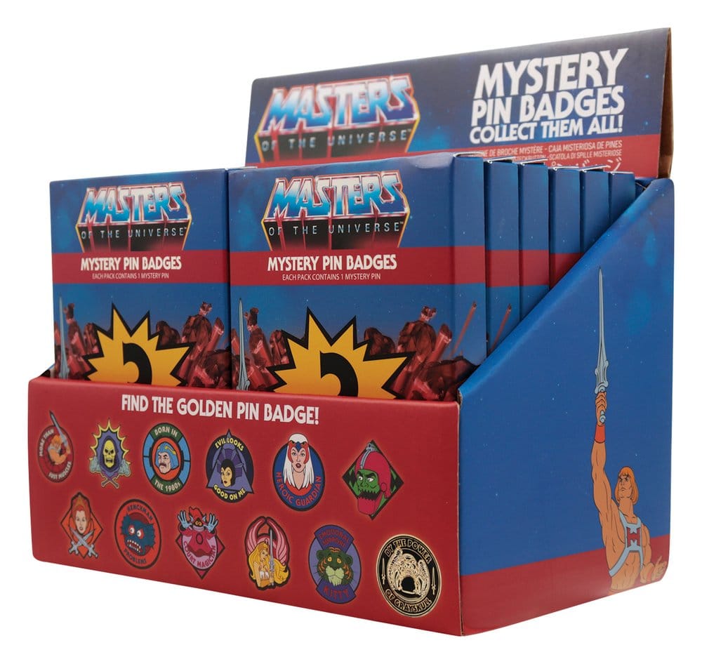 PRE ORDINE - Masters of the Universe Mystery Pin Badges Blind Box Display (12)