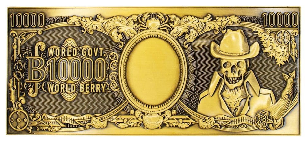 PRE ORDINE - One Piece Replica 10,000 World Berry Metal Banknote 6 x 15 cm