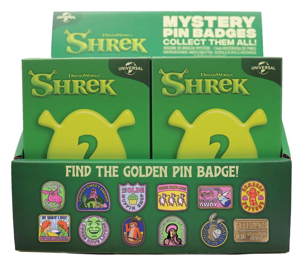 PRE ORDINE - Shrek Mystery Pin Badges Blind Box Display (12)