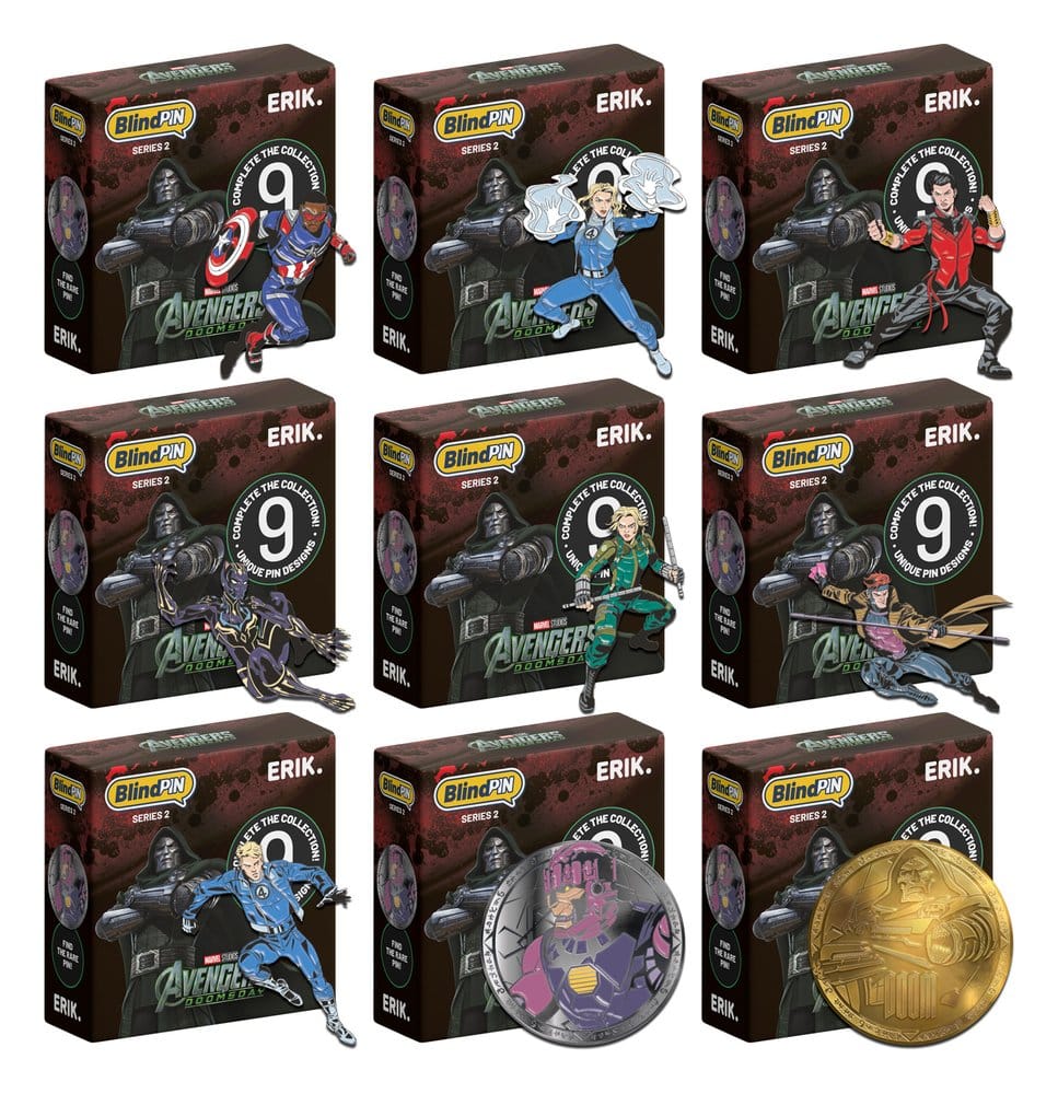 PRE ORDINE - Marvel The Avengers Doomsday Mystery Pins Series 2 Blind Box Display (24)