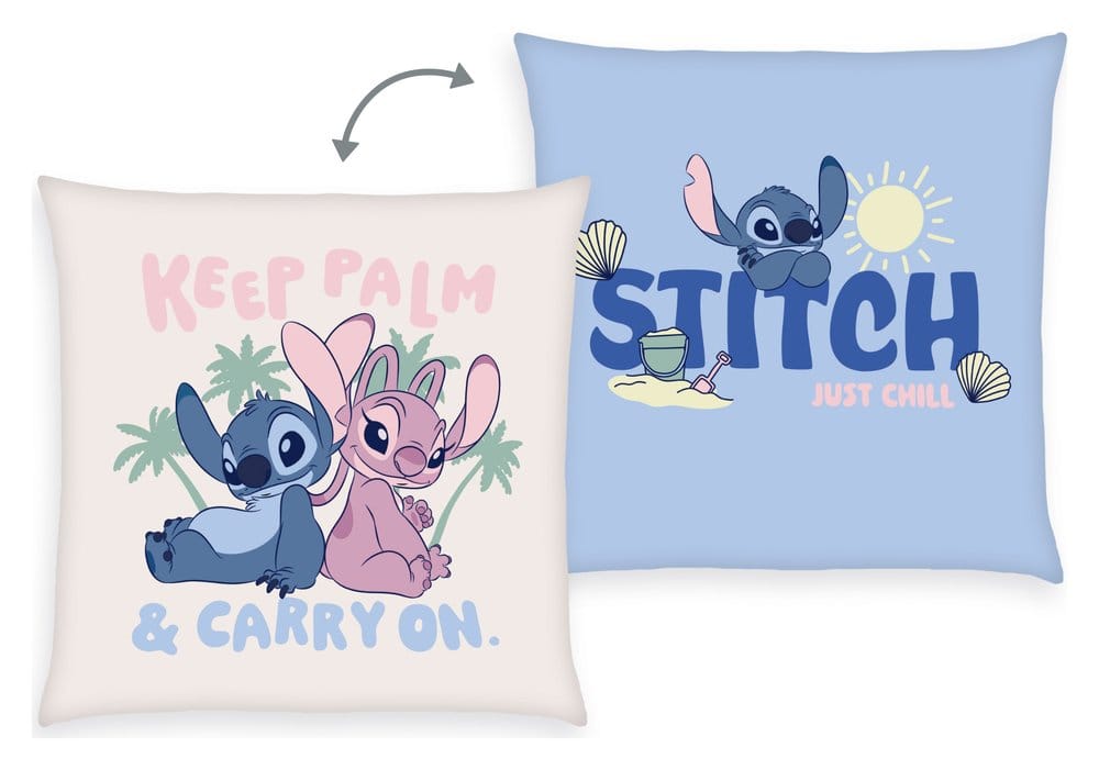 PRE ORDINE - Lilo & Stitch Soft Velboa Pillow Stitch & Angel Keep Palm & Carry On 40 x 40 cm