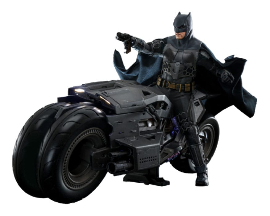 PRE ORDINE - The Flash Movie Masterpiece Action Figure wih Vehicle 1/6 Batman & Batcycle Set 30 cm