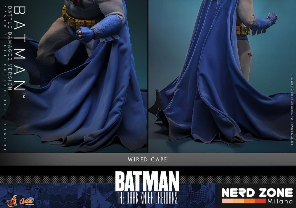 PRE ORDINE HOT TOYS - Batman: The Dark Knight Returns Comic Masterpiece Action Figure 1/6 Batman (Battle Damaged Version) 32 cm