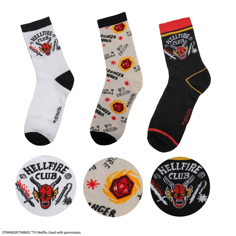 PRE ORDINE - Stranger Things: Hellfire Club Set of 3 Socks
