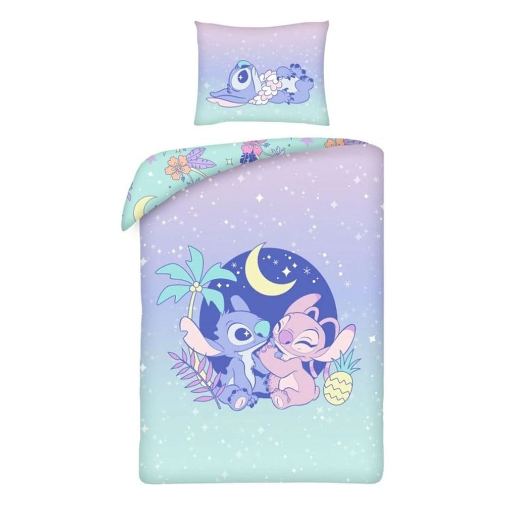 PRE ORDINE - Lilo & Stitch Duvet Set Stitch & Angel under the Moon 140 x 200 cm / 70 x 90 cm