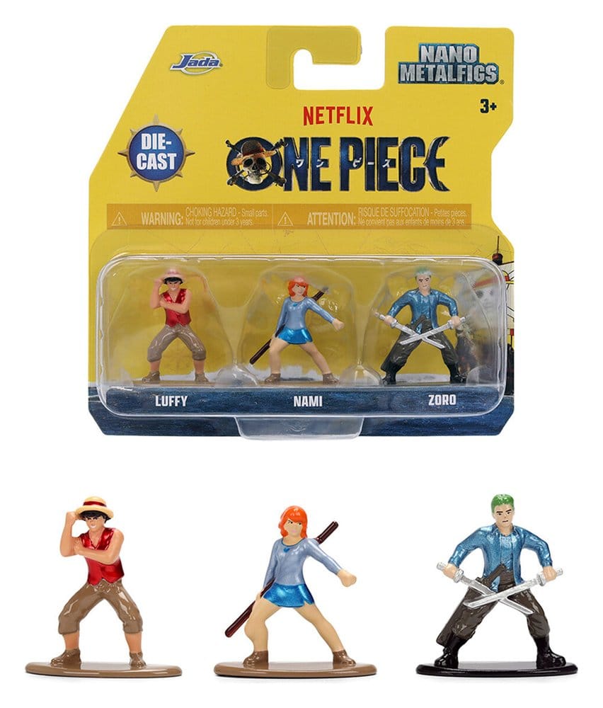 PRE ORDINE - One Piece Nano Metalfigs Mini Figures 3-Pack