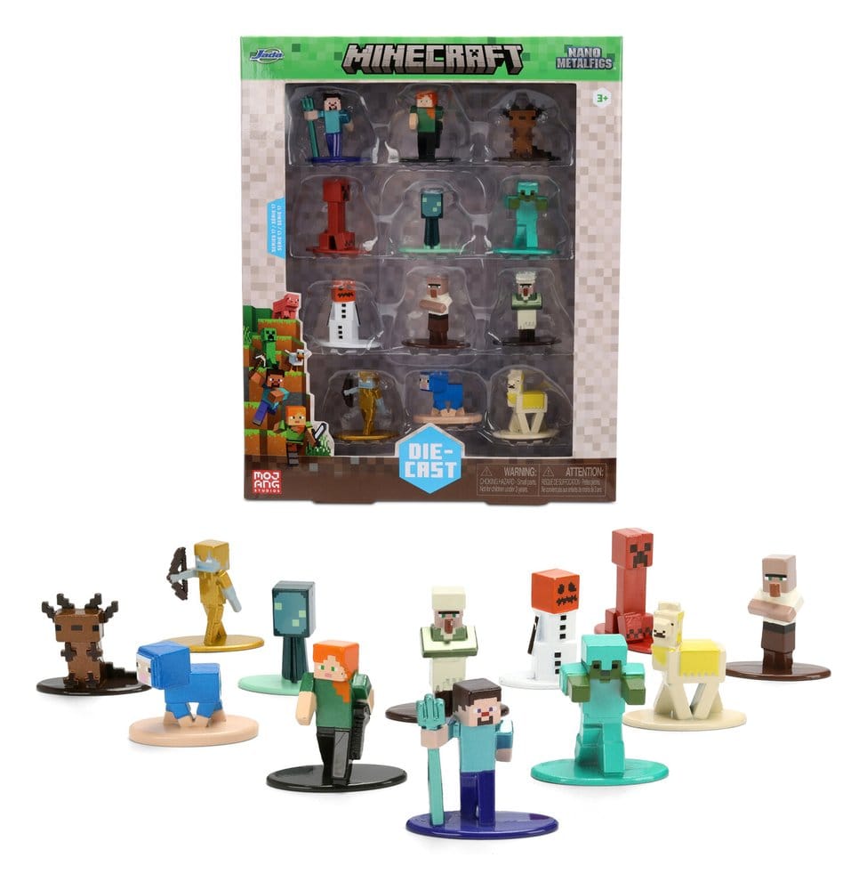 PRE ORDINE - Minecraft Nano Metalfigs Mini Figures 12-Pack