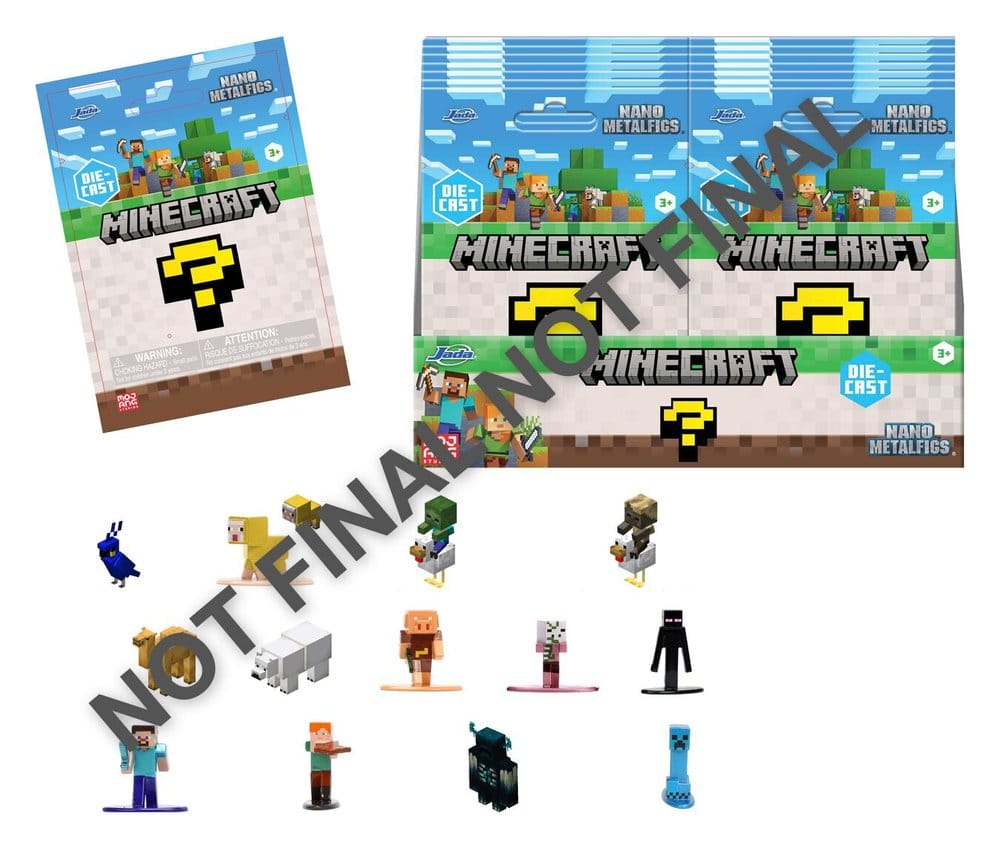 PRE ORDINE - Minecraft Nano Metalfigs Mini Figures Blind Pack Display (24)