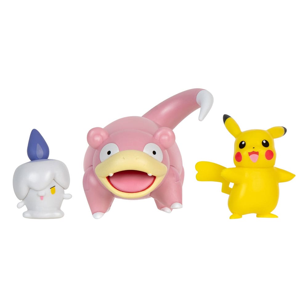 PRE ORDINE - Pokémon Battle Figure Set 3-Pack Pikachu (Female), Litwick, Slowpoke 5 cm