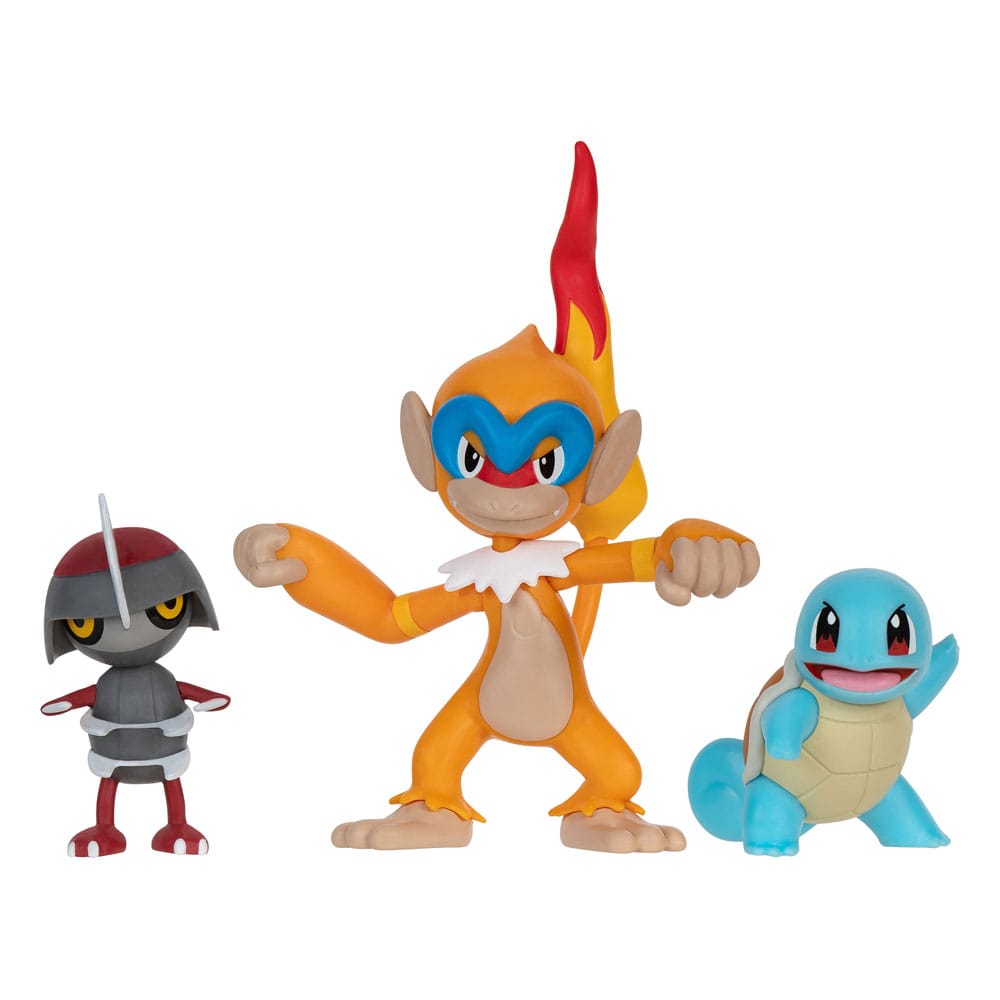 PRE ORDINE - Pokémon Battle Figure Set 3-Pack Pawniard, Squirtle #1, Monferno 5 cm