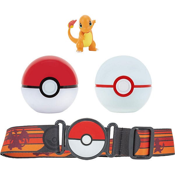 PRE ORDINE - Pokémon Clip'n'Go Poké Ball Belt Set Poké Ball, Luxury Ball & Charmander