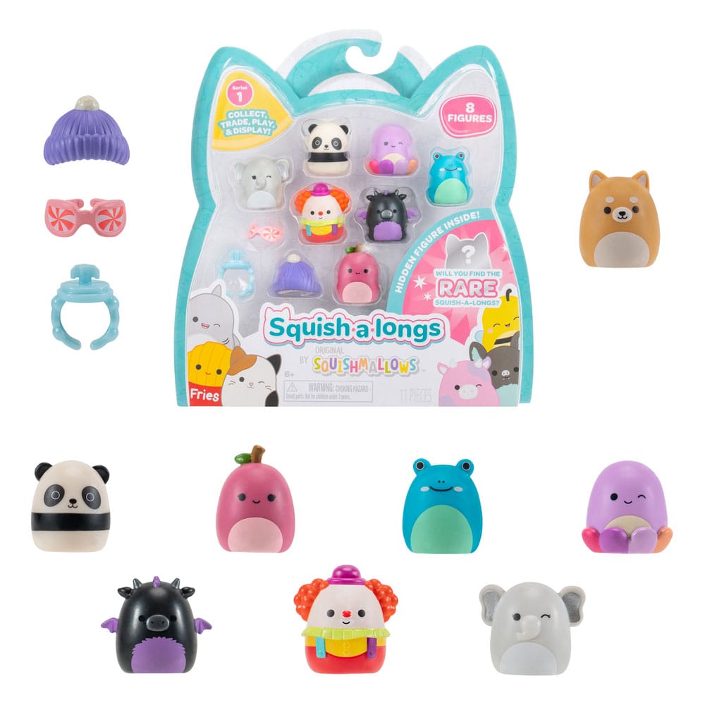 PRE ORDINE - Squishmallow Squish a longs Mini Figures 8-Pack Style 3 3 cm