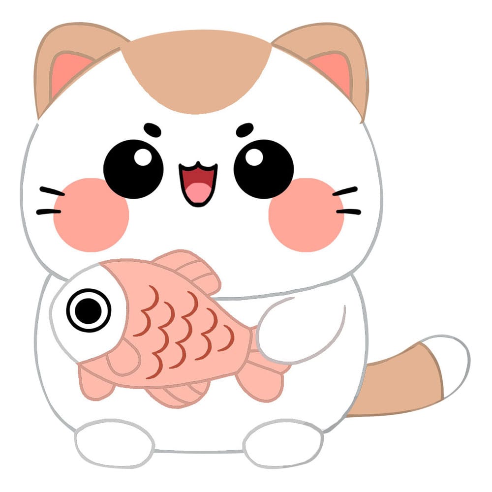 PRE ORDINE - Funny Cat Plush Figure Cat with Fish 25 cm