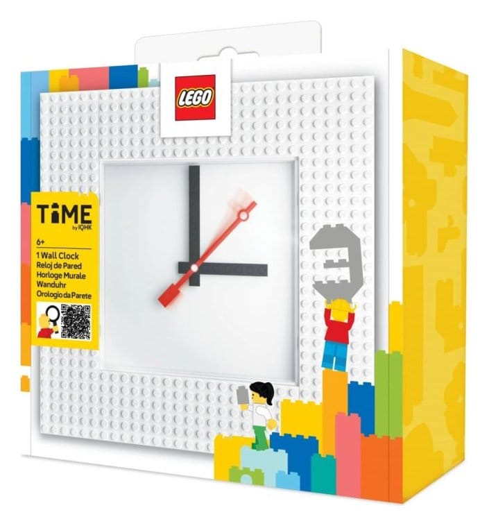 PRE ORDINE - Lego Wall Clock Time by IQHK White