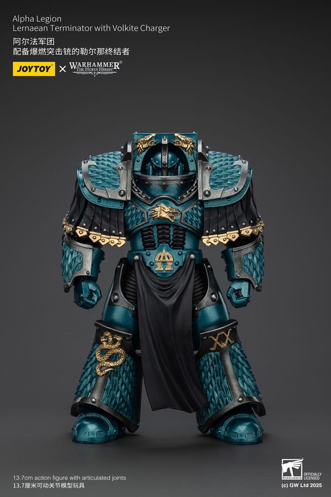 PRE ORDINE - Warhammer The Horus Heresy Action Figure Alpha Legion Lernaean Terminator with Volkite Charger 20 cm