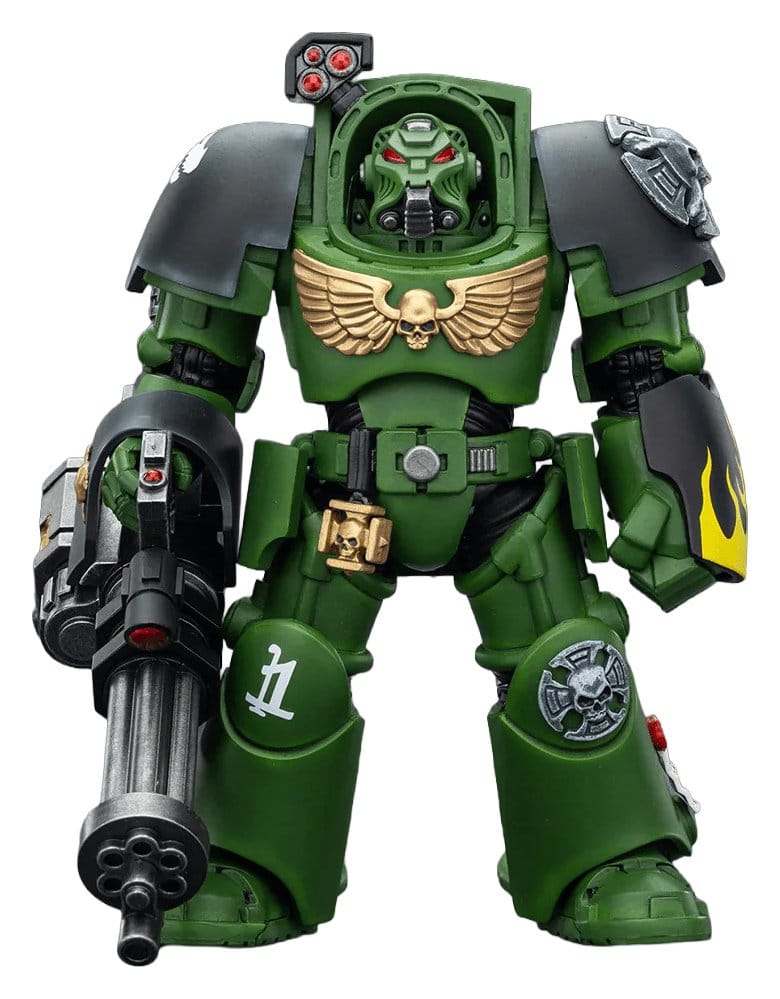 PRE ORDINE - Warhammer 40,000 Action Figure Salamanders Terminator 3 with Power Fist and Assault Cannon 14 cm